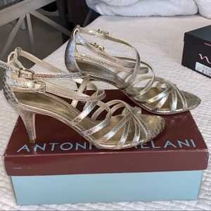 Antonio Melani gold strappy heels